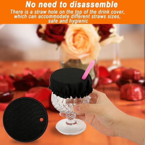 image for SuperDen 5 PCS Drink Covers for Alcohol Protection, Scrunchie Drink Co