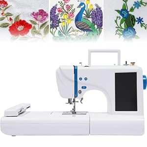 Commerciële borduurmachine, automatische borduurmachine, geautomatiseerd 75 ingebouwde ontwerpen met 4 “x 9,2” borduurgebied en LCD-aanraakscherm voor beginners