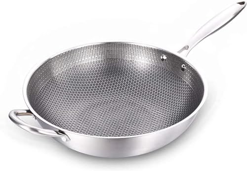 Wok de acero inoxidable grueso 36cm miniatura 1