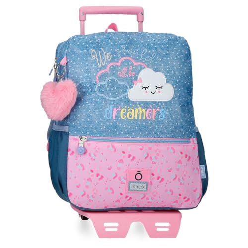 Sac à dos écolier Enso Dreamer bleu à roulettes pour éviter le mal de dos des enfants