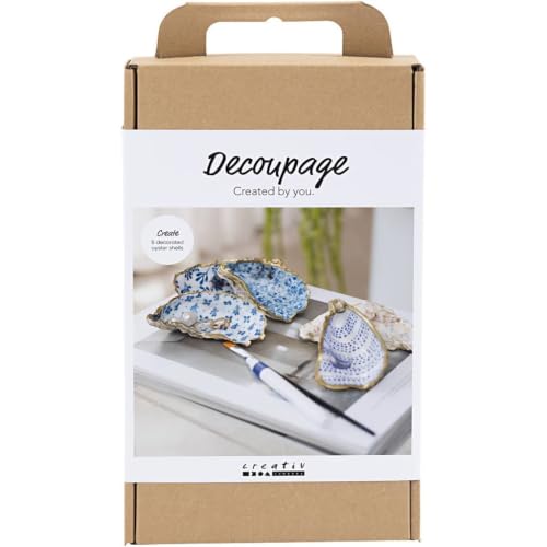 CREATIV DISCOUNT Kreativ Set Découpage, Austernschalen, Blau