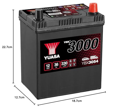 Yuasa, YBX3054 SMF Starter-Batterie (Kompatibilität mit Linkslenker-Fahrzeugen nicht garantiert)