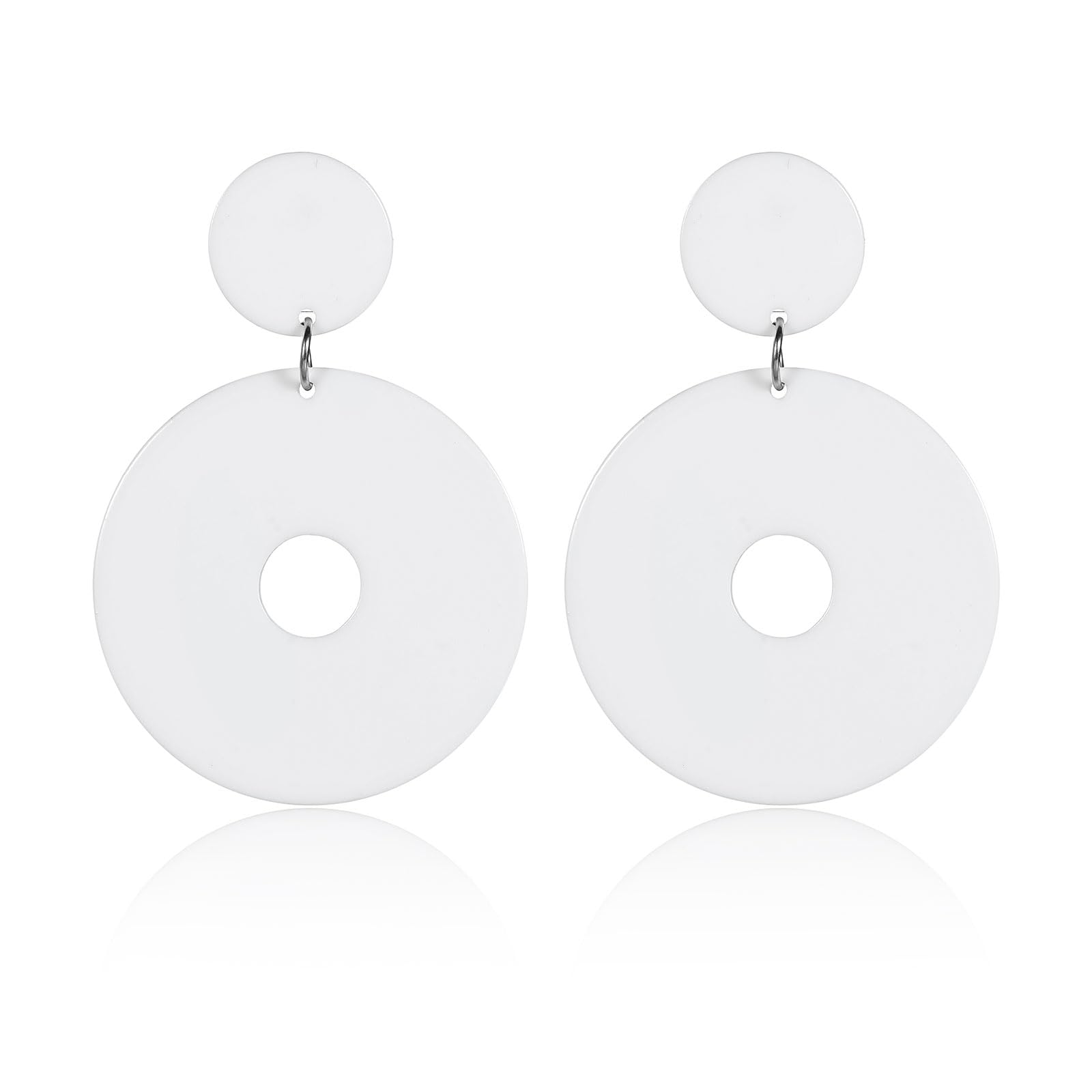 70s Earrings for Women Retro Earrings Acrylic White Earrings for Women Dangle Disco Earrings 70s Jewelry Groovy Earrings 70s Accessories