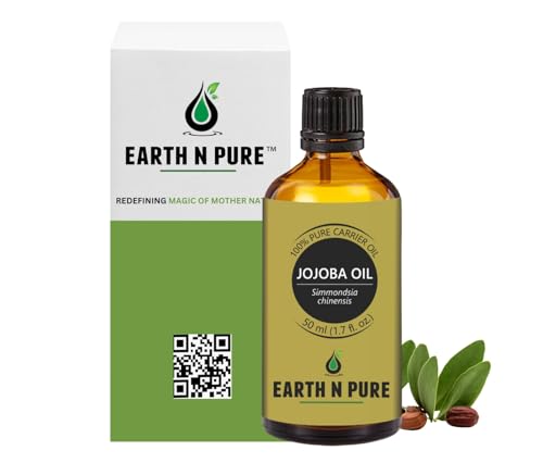 Image of Earth N Pure Jojoba Oil | 100% Pure & Natural | Cold-Pressed Carrier Oil | Face, Hair, Beard & DIY Skincare | Vegan & Cruelty-Free | 50ml