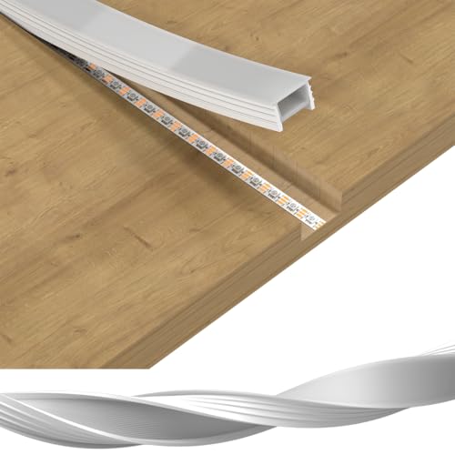 BTF-LIGHTING T1510 LED Neon Silicone Profile 3M/9.84Ft 15x10mm DIY Flexible Diffuser Channel in Milky White Fits ≤10mm FCOB COB SMD LED Strips for Kitchen Cabinet Bedroom Lighting (No Strip)