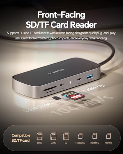 Image of MacBook Pro Docking Station Dual Monitor 4K@60Hz for MacBook Air /Pro M5 /M4 /M3 Pro & Max, Mac Docking Station Dual Monitor with 2 HDMI, PD, Ethernet, USB A /C 10Gbps, SD /TF, USB 2.0