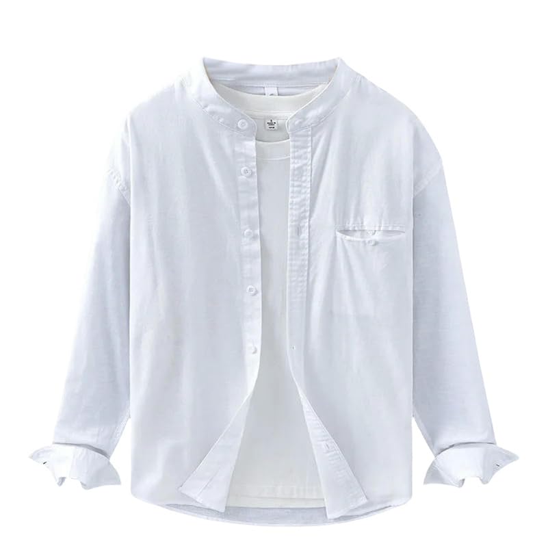 Chemises en coton et lin pour homme le vêtement de mi-saison léger