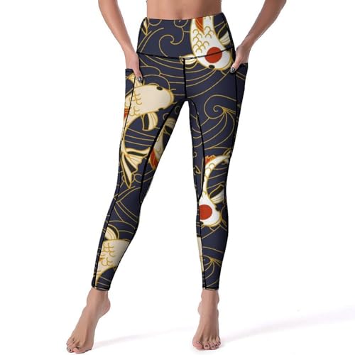 Pantalon de sport yoga Poisson Rouge avec leggings fitness gym jogging S