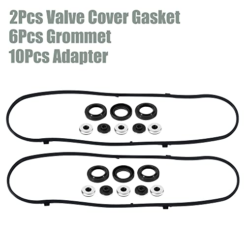 Image of X AUTOHAUX VS50607R Valve Cover Gasket for Honda Odyssey 2005-2009 for Honda Accord 2006-2007 Rubber Black 2 Set