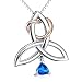 SILVER MOUNTAIN 925 Sterling Silver Good Luck Irish Triangle Celtic Knot Heart Vintage Pendant Necklace, Box Chain 18" (TwoToneCelticKnot)