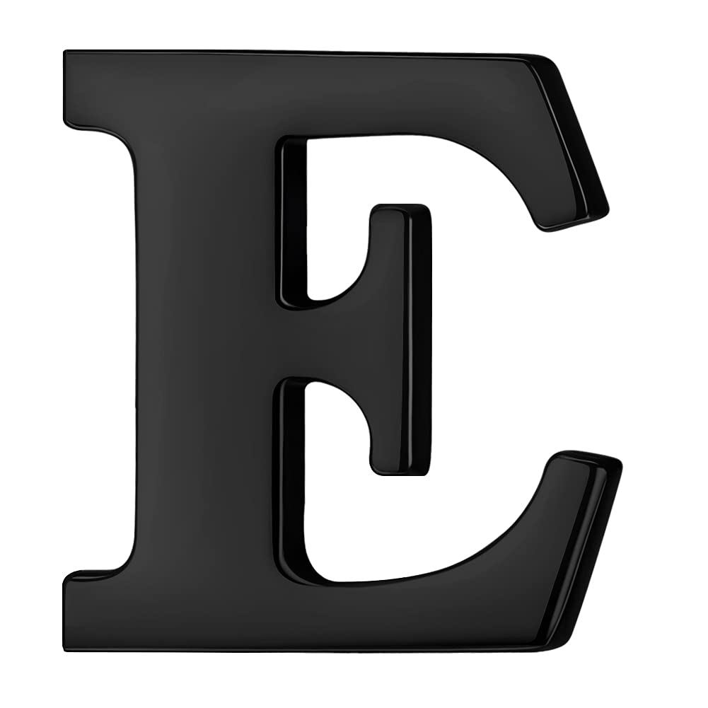 HONEY BEAR Black Initial Letter Tie Lapel Pin Brooch for Men Women Shirt