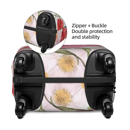 Garden Peony Print Luggage Suitcase Covers Elastic Washable Luggage Protector Luggage Covers For Suitcase4