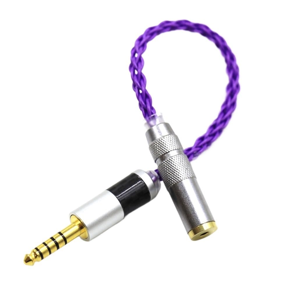 Câble adaptateur HiFi 4,4 mm pour casque audio 4,4 mm vers 2,5 mm mâle vers femelle Violet 1 m