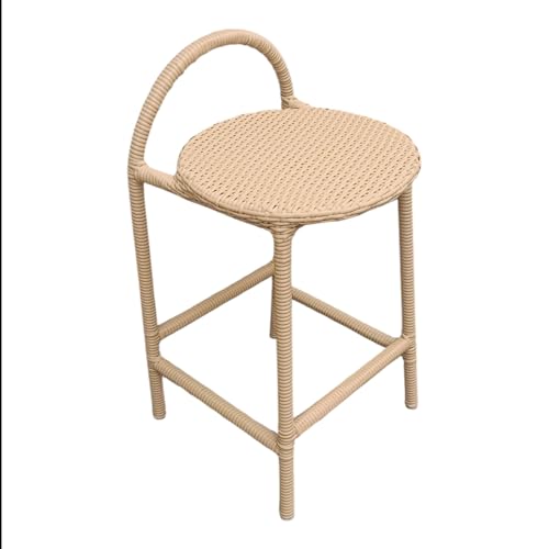 Image of PRATHAM India Patio Outdoor Bar Stool for Kitchen, Home Bar Wicker Bar Stools Set, Outdoor Bar Patio High Rise Chairs Weather Resistant Home Bar Furniture (Set of 2)