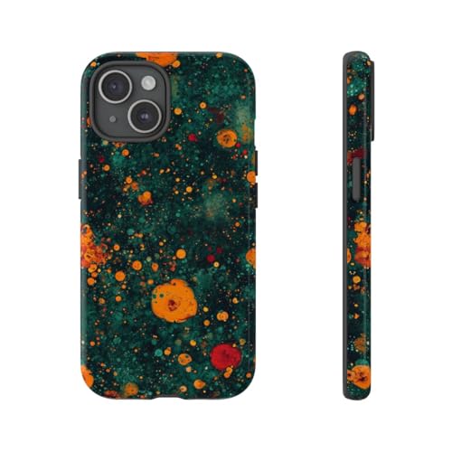 Coque iPhone 15 bulles orange et bleu pour sublimer votre style urbain