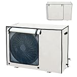Sunsiou Copri Condizionatore da Esterno 74x26x54CM, Telo Antineve Antipolvere, Copri Condizionatore con Fibbia Fissa, Tessuto Oxford, Resistente al Sole, All’acqua e All’umidità