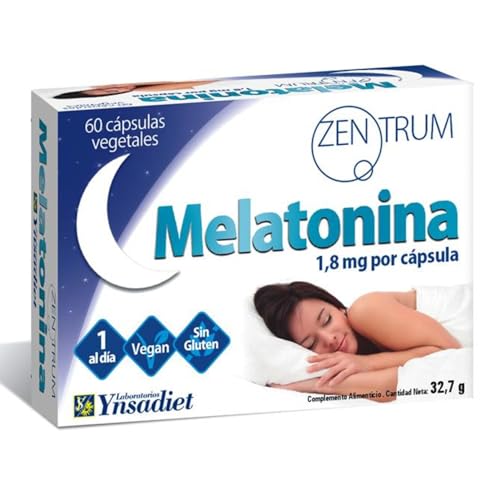 Melatonina 1,8 mg | Con Melisa, Tila, Valeriana, Amapola y Pasiflora | 60 Cápsulas Vegetales | Zentrum | Laboratorios Ynsadiet
