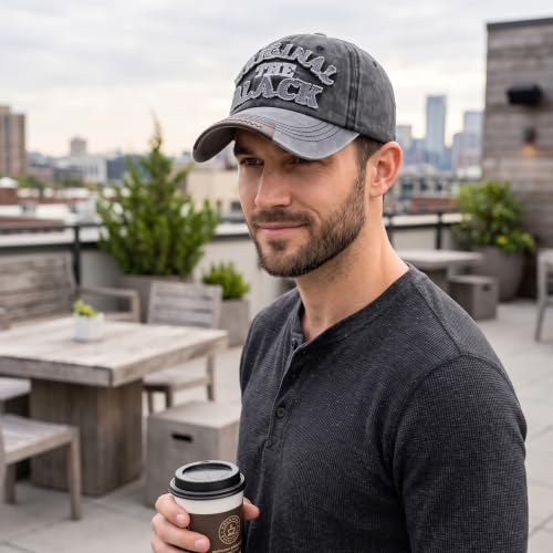 Image of Unisex Vintage Washed Cotton Baseball Cap - Distressed Adjustable Dad Hat with 3D Embroidery, Retro Sun Protection Sports Visor Casual Travel Cap for Men & Women