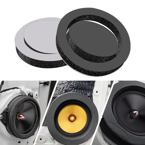 SUBPULSIX 6.5 Speaker Foam Rings Car Speaker Foam Enhancer 2 Pack Self Adhesive Foam Baffles for 6.5 Car Audio Sound Deadening for Door Speakers & DIY Subwoofer Enclosure Bass Upgrade
