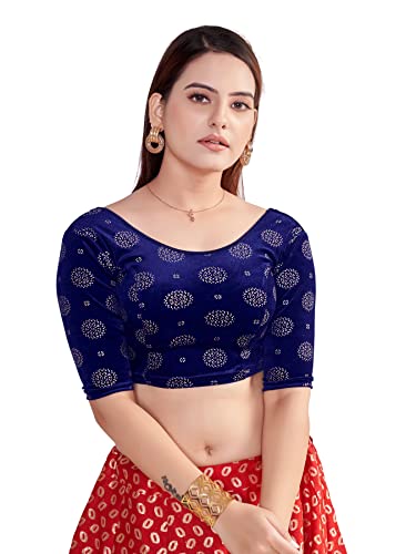 Image of Round Neck Solid Black Color Half Sleeve Blouse