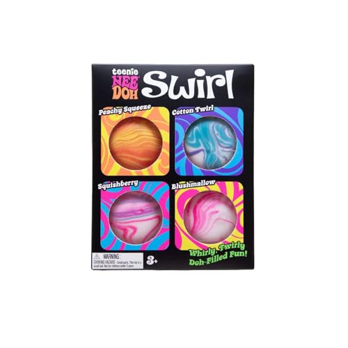 Image of Schylling NeeDoh Teenie Swirl 4 Pack - Sensory Squeeze Toy - 1.5 inch in Diameter - Colors May Vary