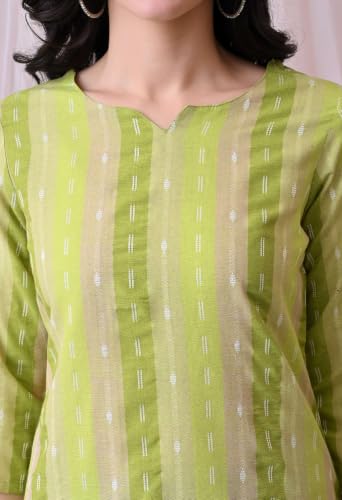 Image of Amazon Brand - Tavasya Women Pure Cotton Katha Plain Short Regular Fit Kurti |Short Top| Solid Casual Tunic