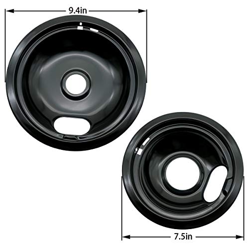 Siwdoy W10288051 Porcelain Drip Pan Bowls Compatible with Whirlpool Amana Crosley Frigi-daire, 2pcs 6\" 93169204b and 2pcs 8\" 93169205b, 4 Pack - Thumbnail 3