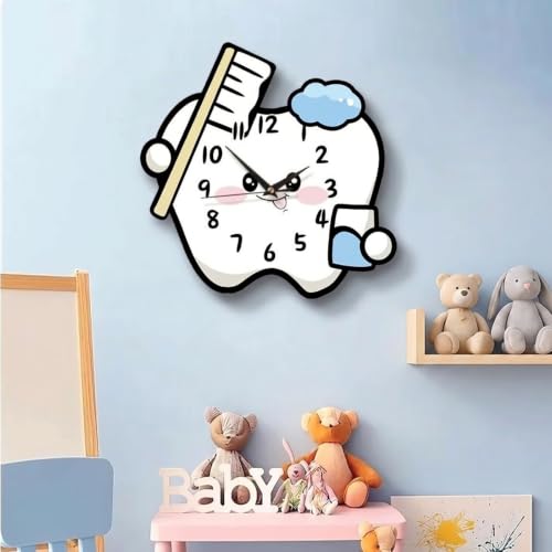 Reloj de pared con forma de diente predolo para amenizar esperas en consultas 7