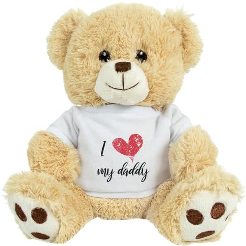 Customized Girl I Heart My Daddy Design: 8 Inch Teddy Bear Stuffed Animal