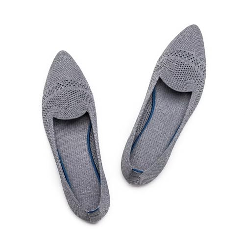 Image of Frank Mully Womens Pointed Toe Flats Knit Dress Shoes Comfort Women Shoes Softable