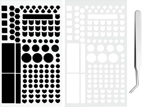 Kaiheng 2PCS Pegatinas de Bloqueo de Luz, LED Pegatina de Atenuación de Luz, Atenuación de Luz 80% ~ 100% Pegatinas de Apagado para Electrónica, TV, Routers, Relojes con 1PCS Pinzas (Blanco y Negro)