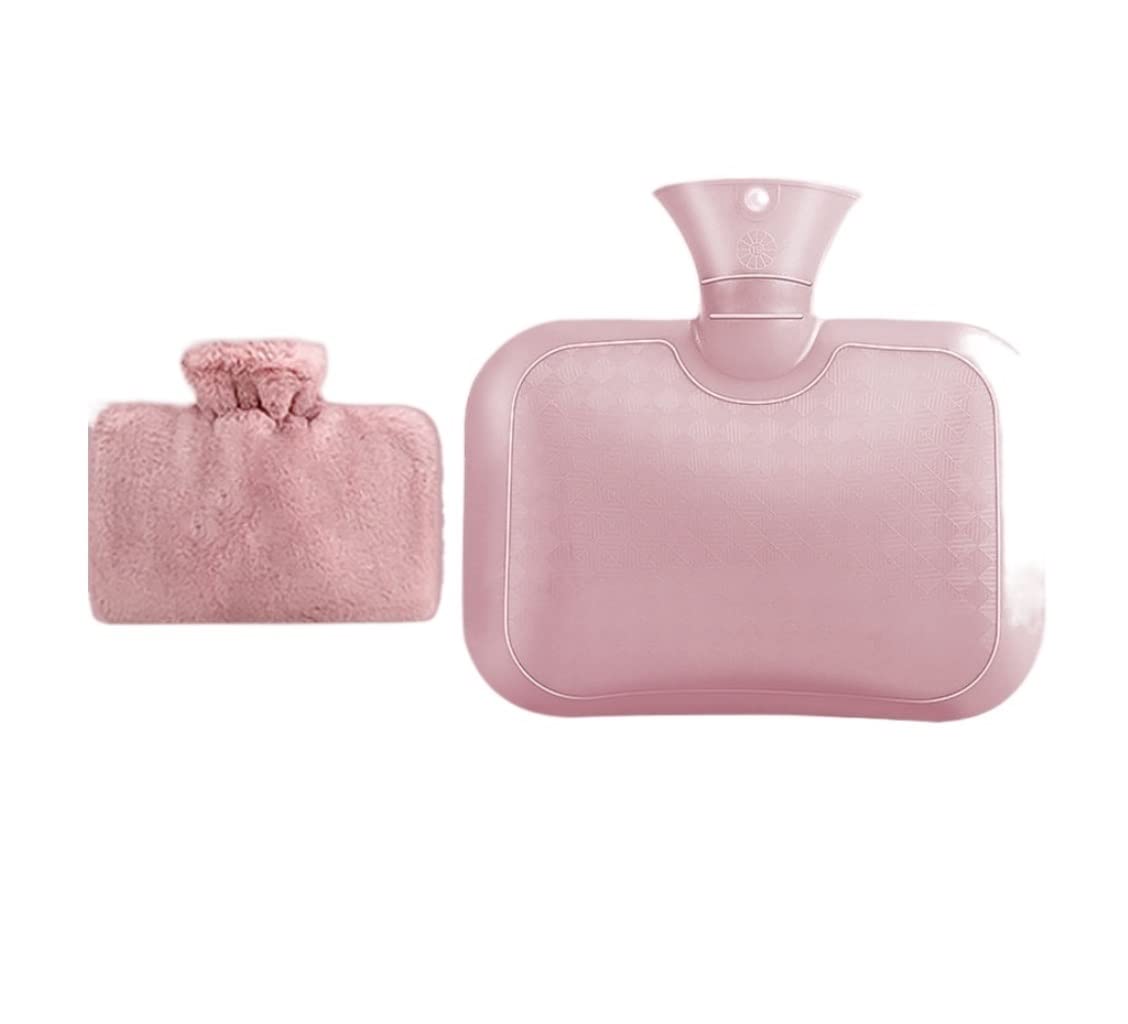 Bolsa De Agua Caliente Suave Botella De Agua Caliente, Bolsa Para Las Piernas La Cintura Del Cuello Trasero, Cama, Para Aliviar El Dolor Botella Agua Caliente Adultos(Pink)