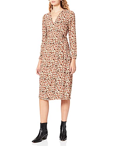 PIECES PCCARLY LS Wrap Midi Dress BC Vestito