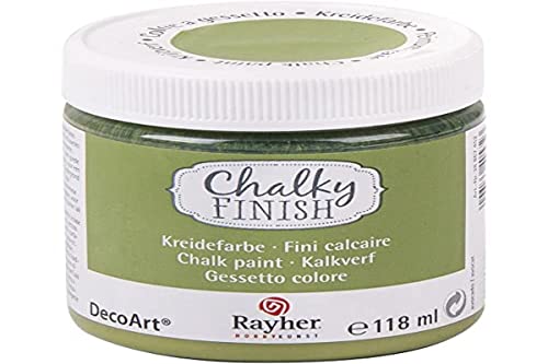 Rayher grön kritfärg för hantverk och gör-det-själv shabby chic look, vattenbaserad kritfärg för möbler, väggfärg med kritfinish, matt hantverksfärg, avokado, 118 ml, 38867452