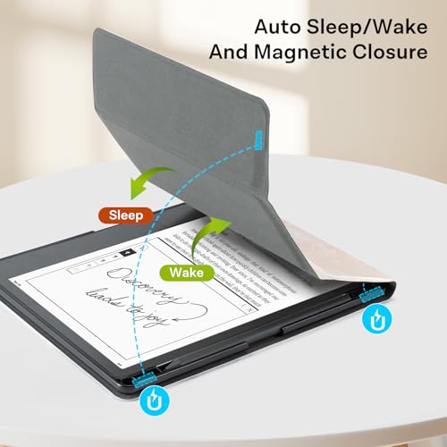 Image of CoBak Stand Case for Kindle Scribe - Premium Folio Leather Cover with Pen Holder, Auto Sleep /Wake - Compatible with 10.2 Inch Kindle Scribe (2022 /2024 Release)