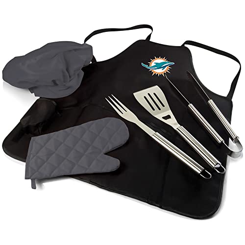 Image of Picnic TIME BBQ Apron Tote Pro Grill Set, (Black with Gray Accents)