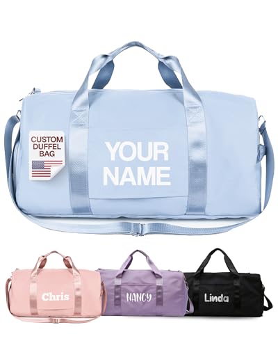 Personalized Duffel Bags - Weekender, Overnight Travel Bag with Wet/Dry Pockets & Shoe Compartment - Custom Bridesmaid/Groomsman Gift, Cheerleading Dance Pack, Durable Spacious Gym Tote