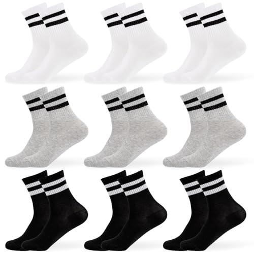 Dzpuhuojz 9 Paar Sportsocken Kinder, Fussballsocken Tennissocken...