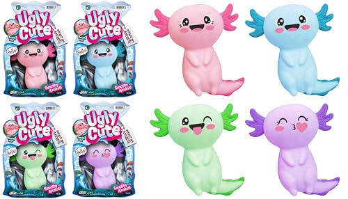 JA-RU Smushy Stuffed Axolotl Toy (4 Units Assorted) Ugly Cute 4743-4s