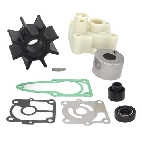 Image of QuickMarine 8M0137849 Water Pump Impeller Repair Kit for Mercury Marine 9.9 10 15 20 HP EFI & Nissan Tohatsu MFS 15 20 HP Outboard Motor Replacement 98-8M0135821 3RS-87322-1