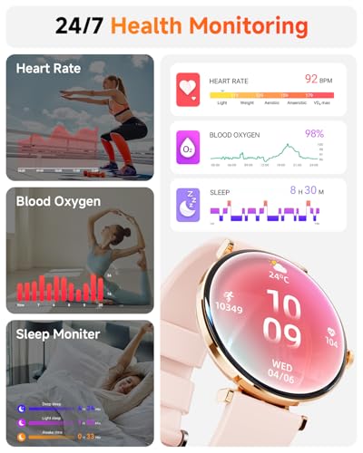 Image of Hwagol Smart Watches for Women with Android iPhone Compatible[Calls /Metal Thin Body],1.43 inch Micro-Spherical AMOLED Screen,Sports Watch with Sleep /Heart Rate Monitor