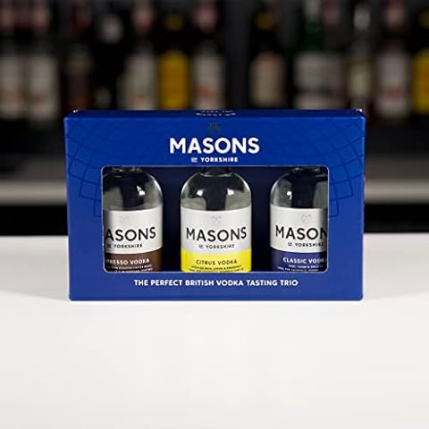 Masons of Yorkshire Vodka Gift Selection - Classic, Citrus and Espresso Miniatures - 3 x 5cl 40% Cover