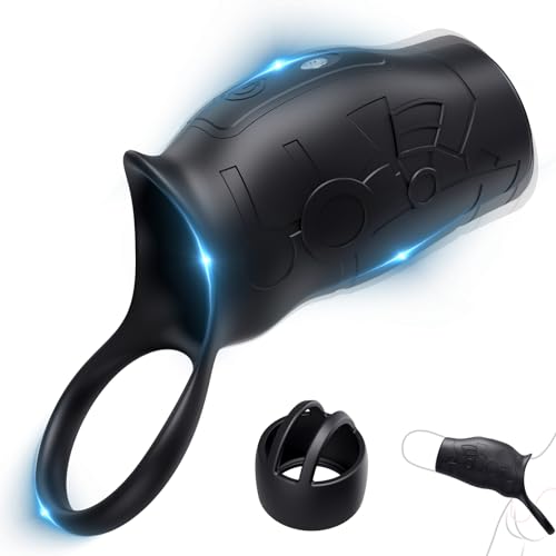 Vibrating Cock Ring Penis Sleeve Vibrator - Sex Toys Male Masturbator Penis Ring Anal Toys with 10 Vibrating Modes Penis Training Extender G Spot Stimulator, Male Adult Sex Toys for Men Women Couples