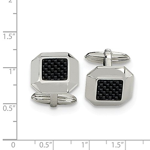 Mancuernillas Hombre Acero y Fibra de Carbono 17 mm miniatura 2