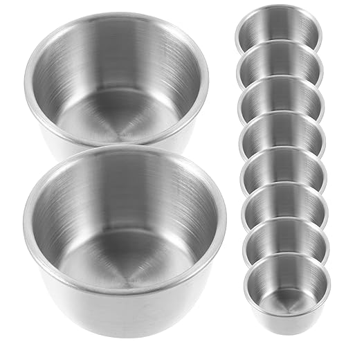 Garneck 10pcs Stainless Steel Dipping Cups Sauce Container for Condiments for Home Restaurant Party Use for Ketchup Bbq Sauce More
