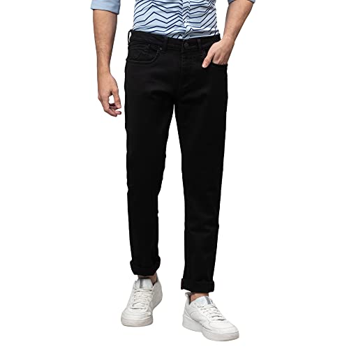 Image of Being Human Dark Black Slim Fit Denims for Men Clothing