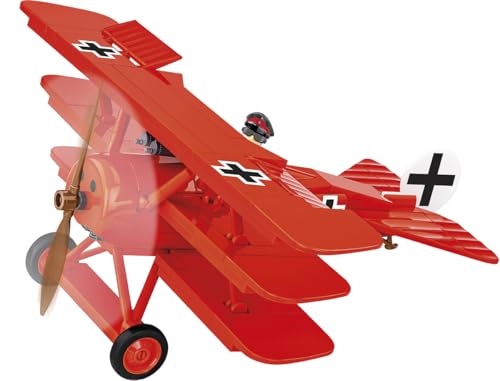 COBI Historical Collection: Great War Fokker DR.1 RED Baron Plane Building Set, 221 Pieces