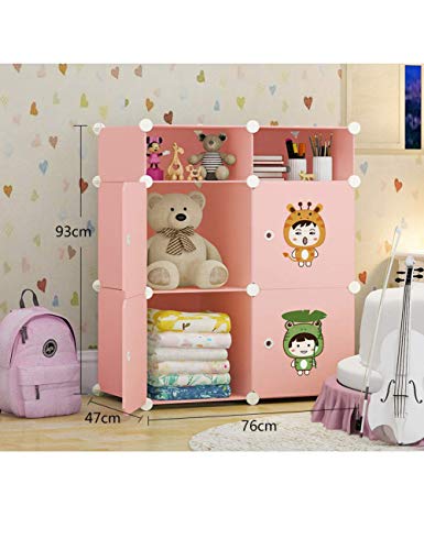 JHDDP3 Armario Dibujos Animados Niños Armario Bebé Niños Montaje Montaje Almacenamiento Bebé Armario Simple Plástico Cabinete, L (Color : C)