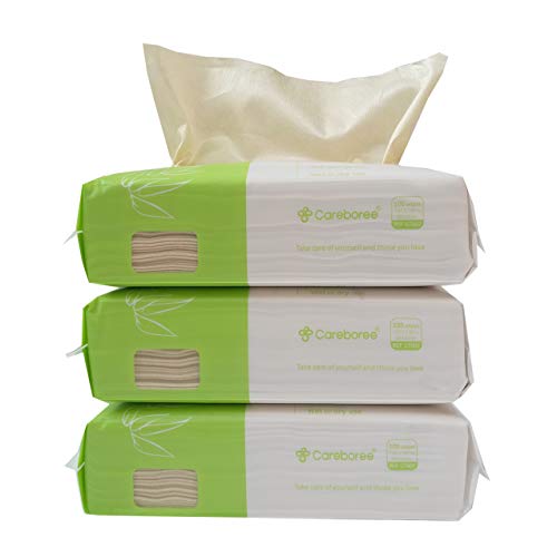 300 Count Careboree Unbleached 100% Natural Baby Bamboo Wipes Dry or Wet Use