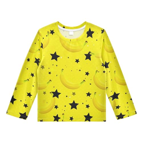 Banana Star Fruit Yellow Rash Guard Shirt for Boys Sun Protection Shirt for Kids Toddlers UPF50+ 5-6T